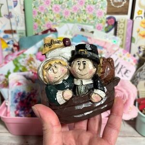 Vintage 1998 Eddie Walker Pilgrims On Mayflower Thanksgiving Decoration Figure